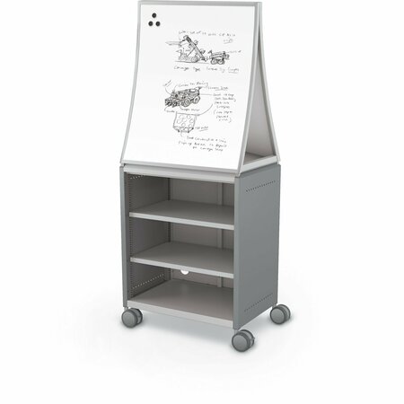 MOORECO Compass Cabinet Midi H2 With Ogee Dry Erase Board Cool Grey 72.1in H x 28.4in W x 19.2in D B2A1B1D1B0